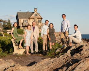 A Family Portrait in Kennebunkport Maine on the rocky coast