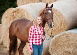 Horse and Hay Senior Portrait - Kennebunk Farm picture