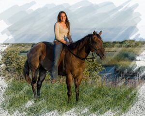 Senior Picture are art rendering with horse - Kennebunk - Southern Maine