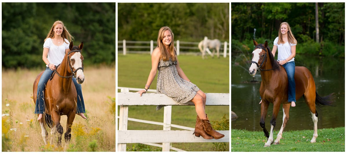 High School Senior Pictures with a horse in Kennebunk