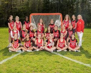 Team picture of lacrosse team in Maine
